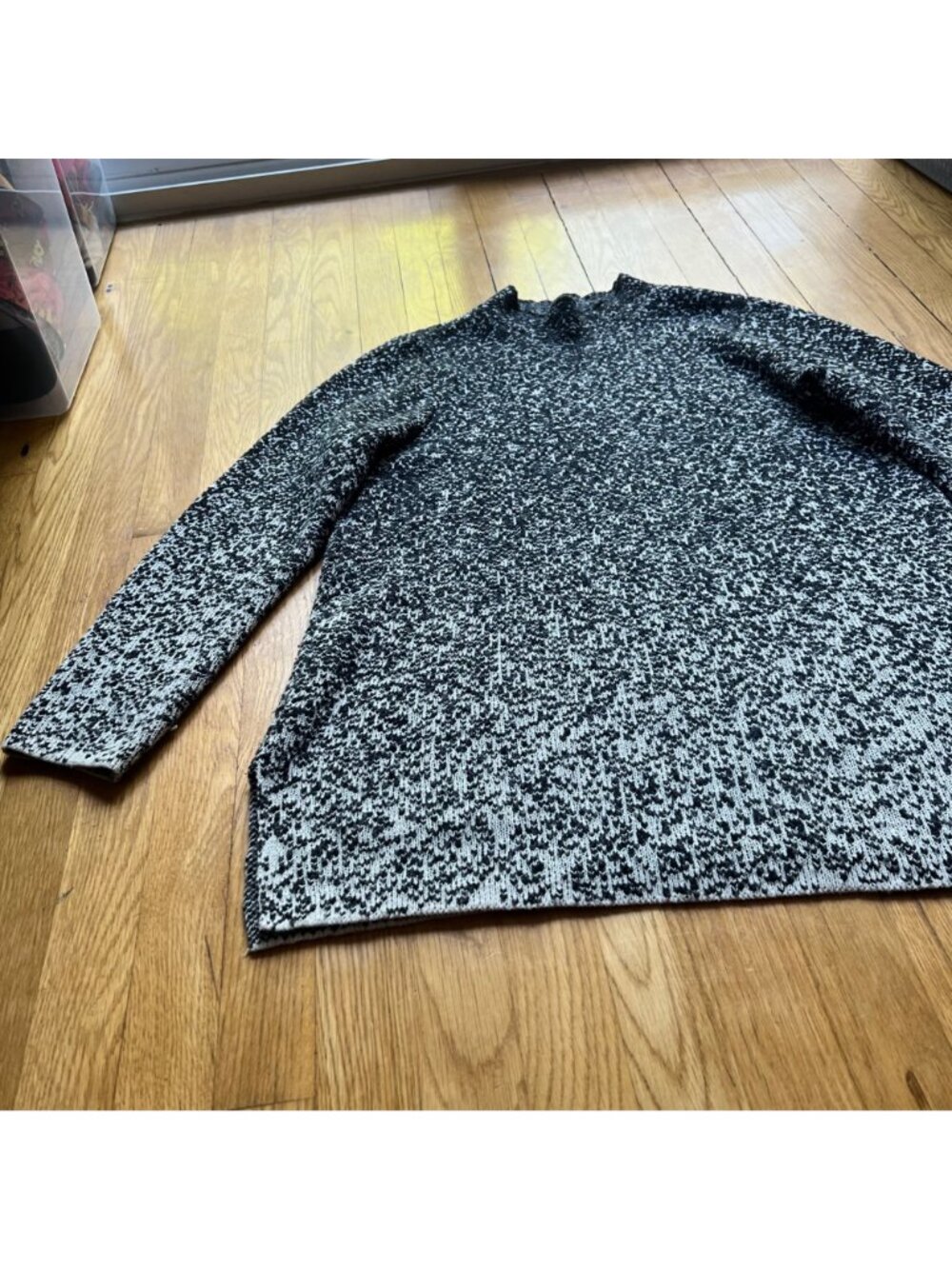 J. Jill Pure Jill Size M Gray Black Gradient Ombre Knit Mock Neck Tunic Sweater - Picture 6 of 16